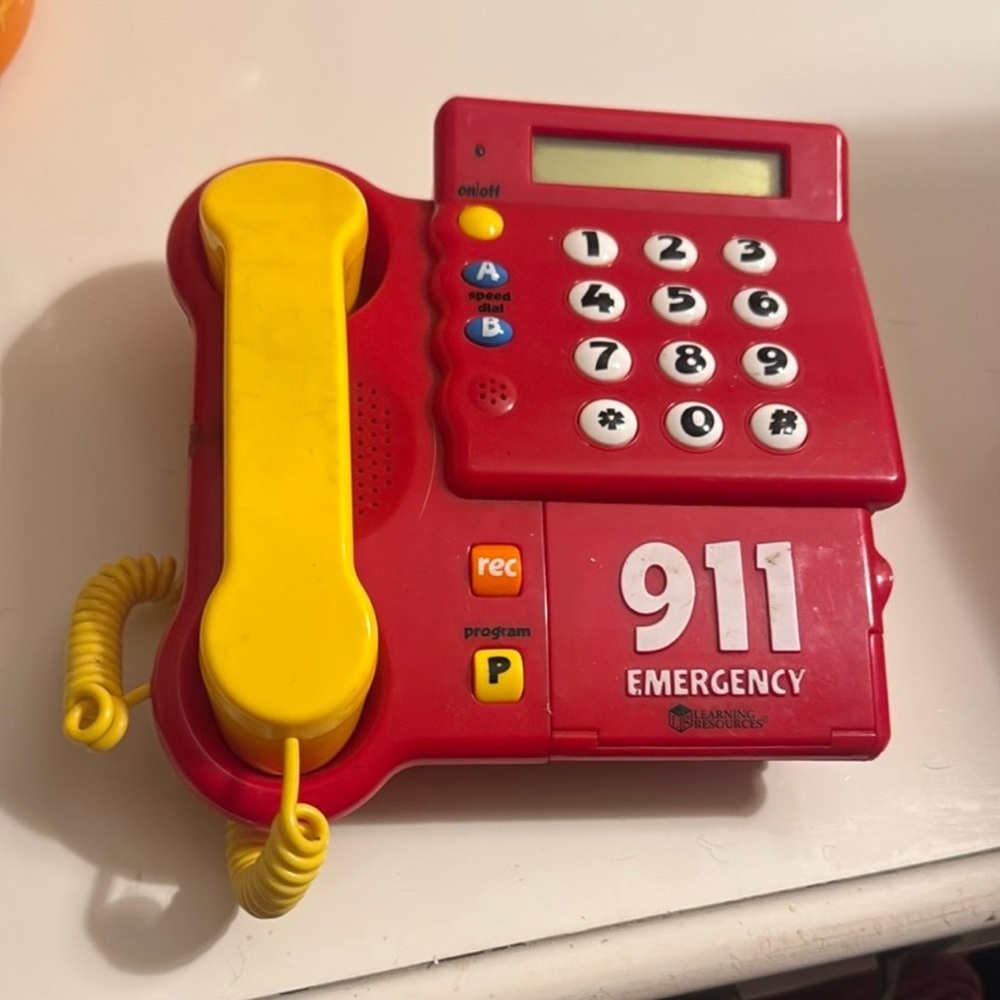 Children's Emergency Toy Phone - Red and Yellow